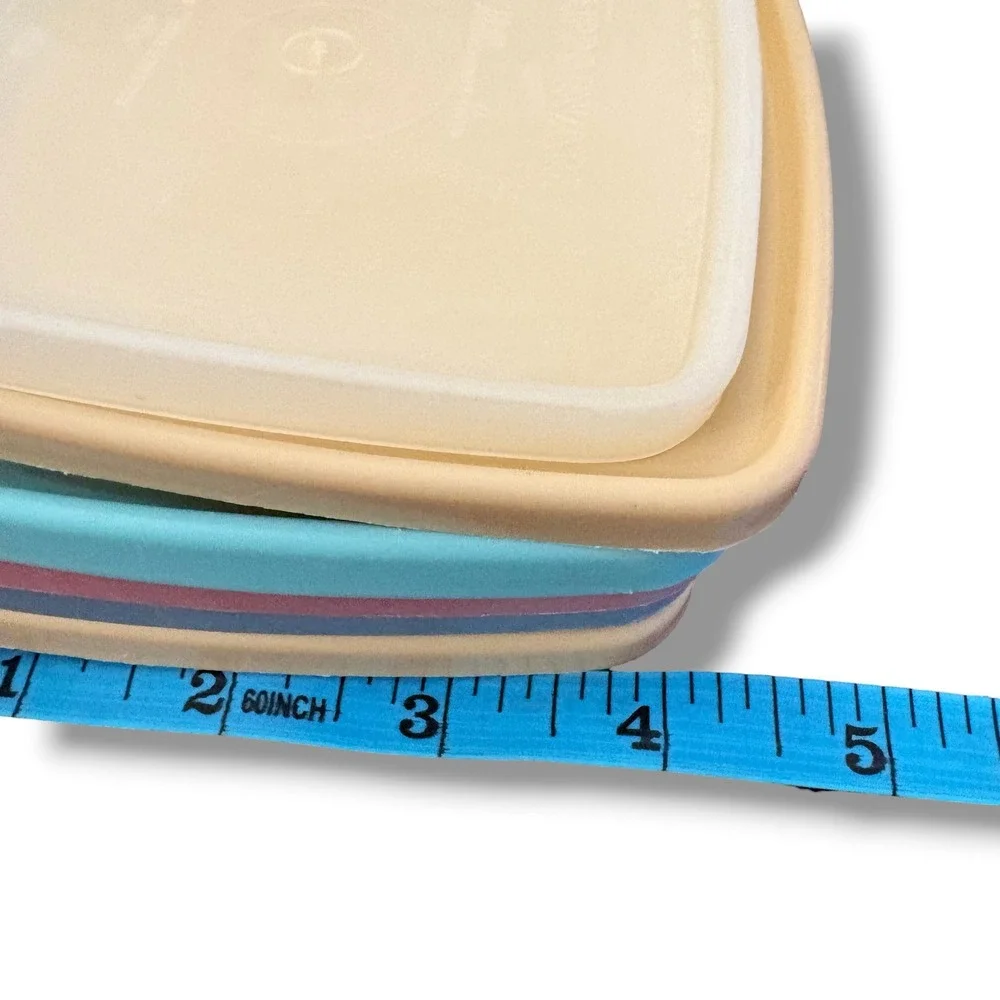 Vintage Tupperware Millionaire Line Lids 310 series Pastel Pink Blue Yellow 6pc